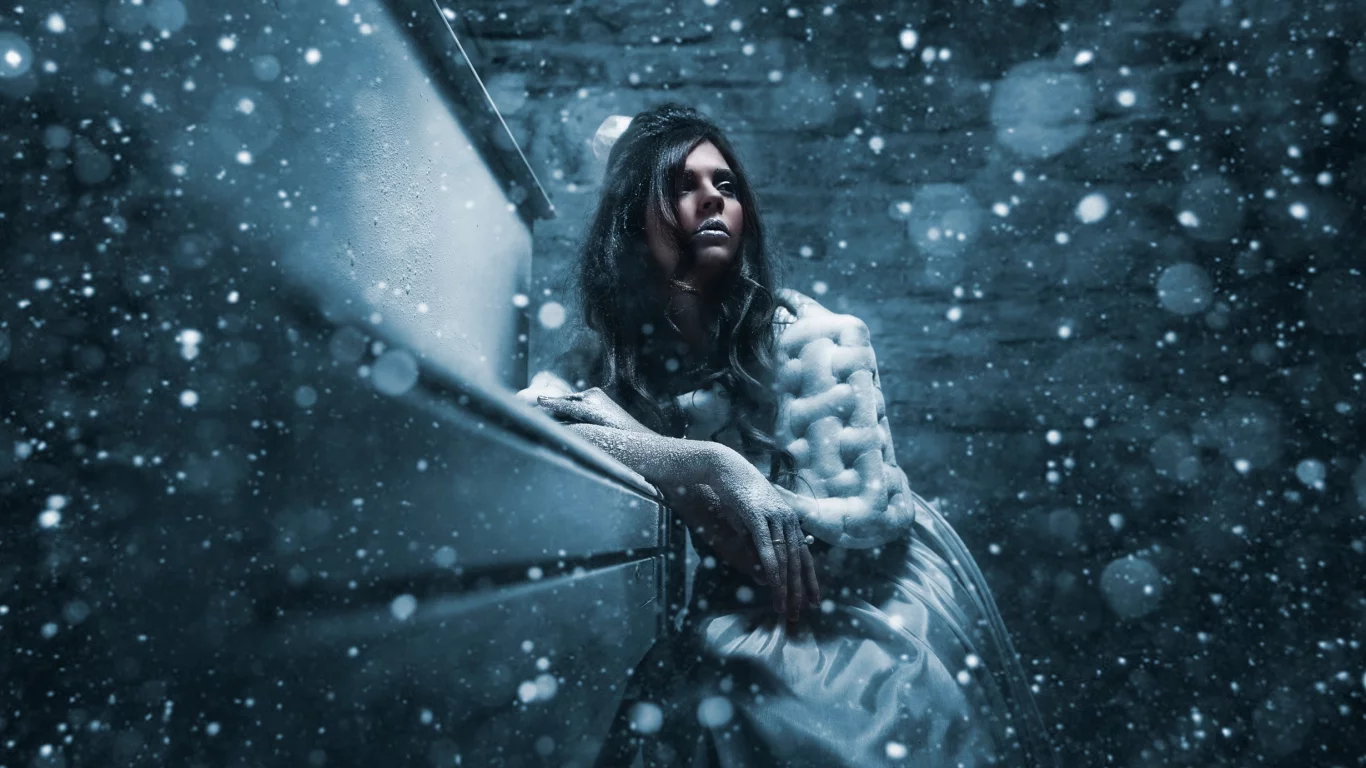 снег, winter queen, холод, девушка