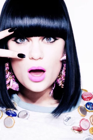 певица, лак, девушка, помада, брюнетка, серьги, jessie j