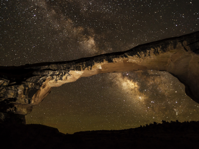 milky way, звезды, скала, ночь, млечный путь, галактика, арка