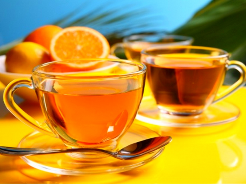чай, чаепитие, апельсин, цитрус