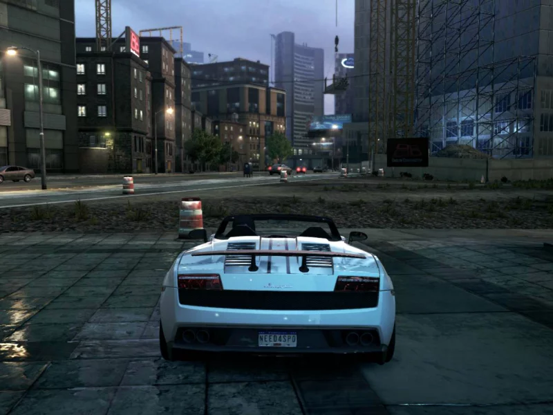 most wanted, 2012, lamborghini, белый, вид сзади