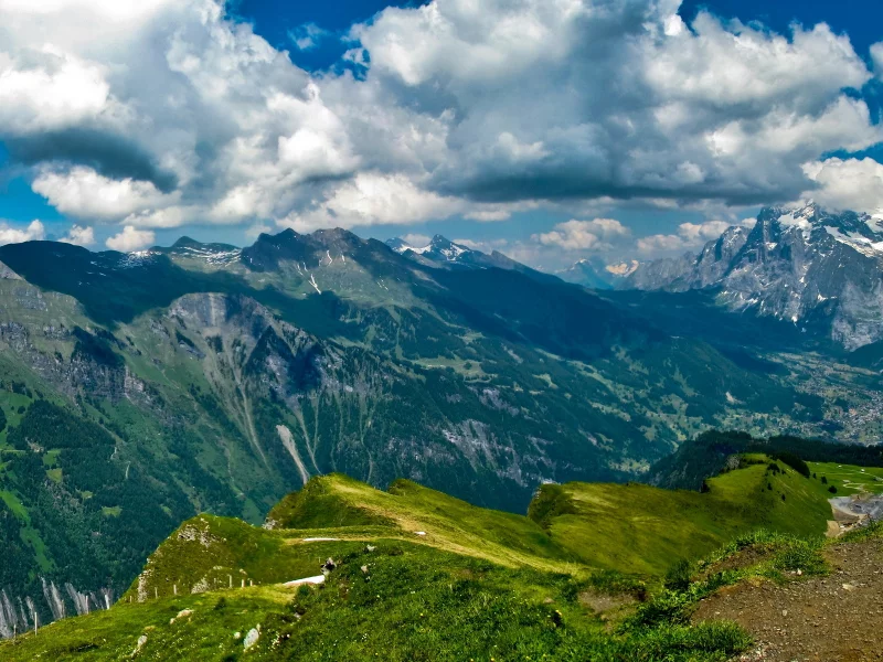 небо, горы, берн, горизонт, лаутербруннен, швейцария
