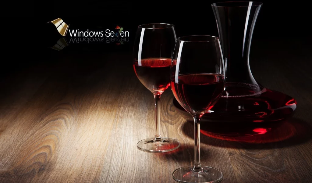windows, графин, бокалы