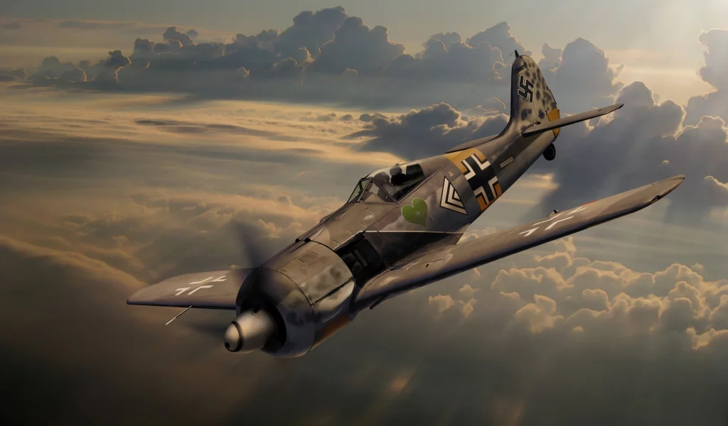 fw 190, фокке-вульф, немецкий, арт, истребитель, небо