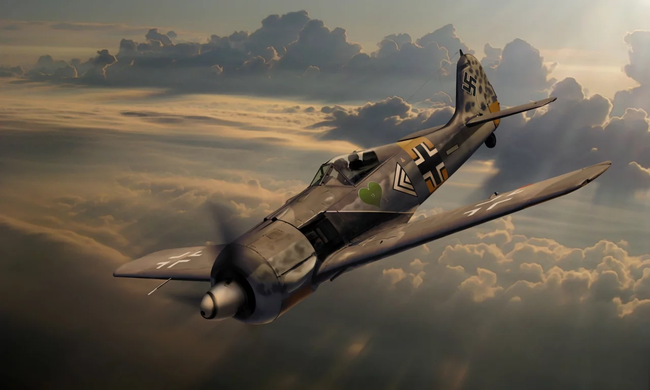 fw 190, фокке-вульф, немецкий, арт, истребитель, небо