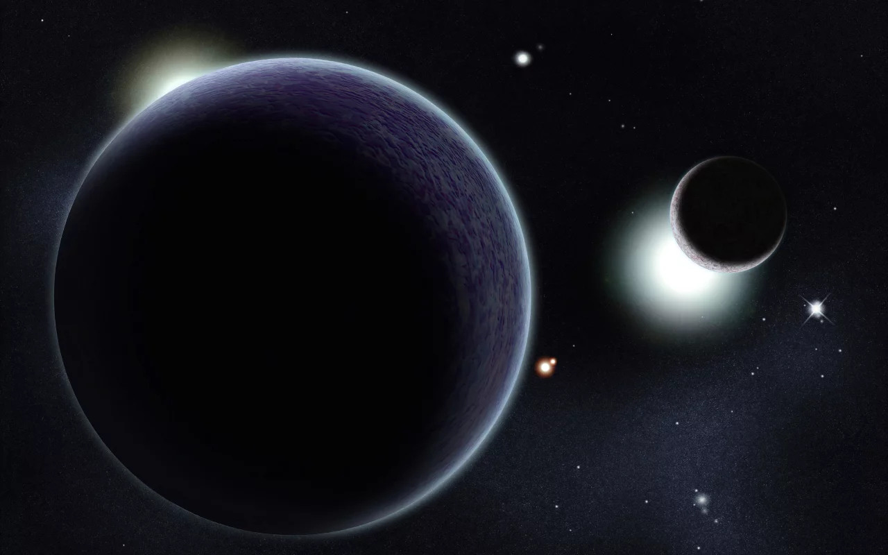 light, stars, darkness, planet, sci fi, shadow