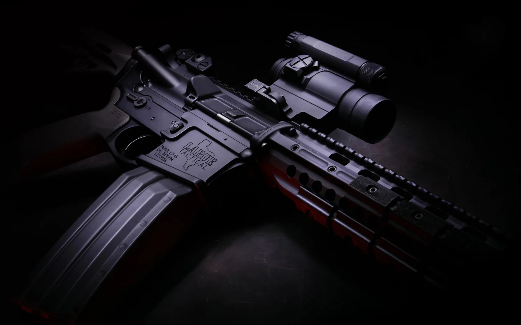 карабин, оптика, полумрак, m4, магазин, оружие, larue tactical