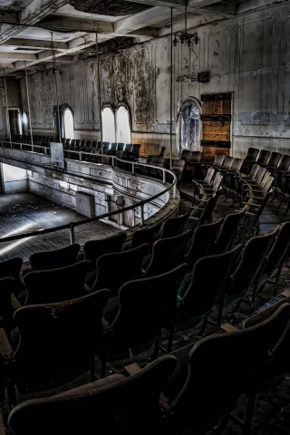 abandoned, ruins, bones, decay, skeleton, opera house