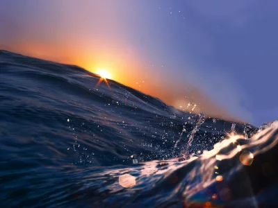 sea wave , water, landscape, nature, beautiful sunset scene, splash