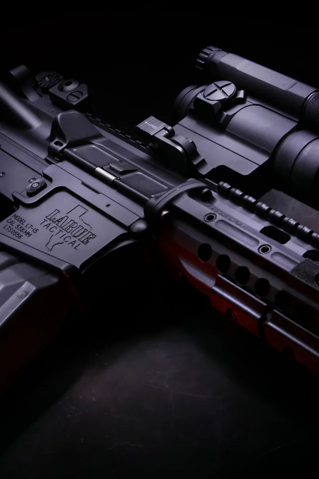 карабин, оптика, полумрак, m4, магазин, оружие, larue tactical