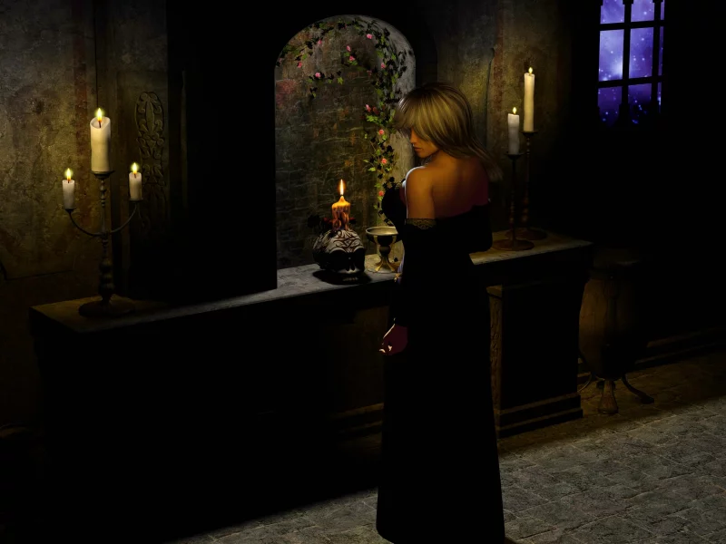 girl, окно, candle, stars, ночь, цветы, звёзды, девушка, night