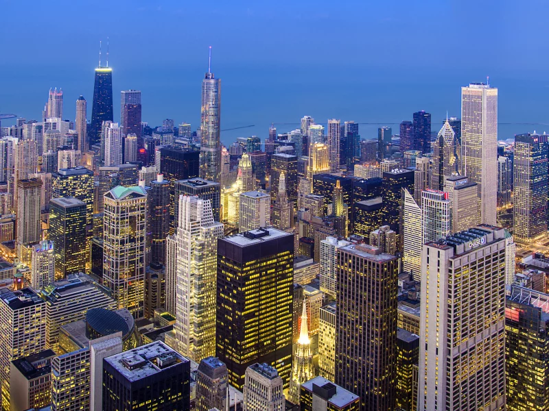 usa, сша, город, иллинойс, illinois, чикаго, вечер, chicago loop