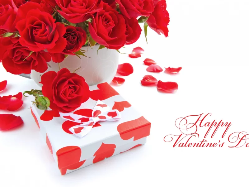 alentines ay, oses, gift, розы, подарок, бант, сердце