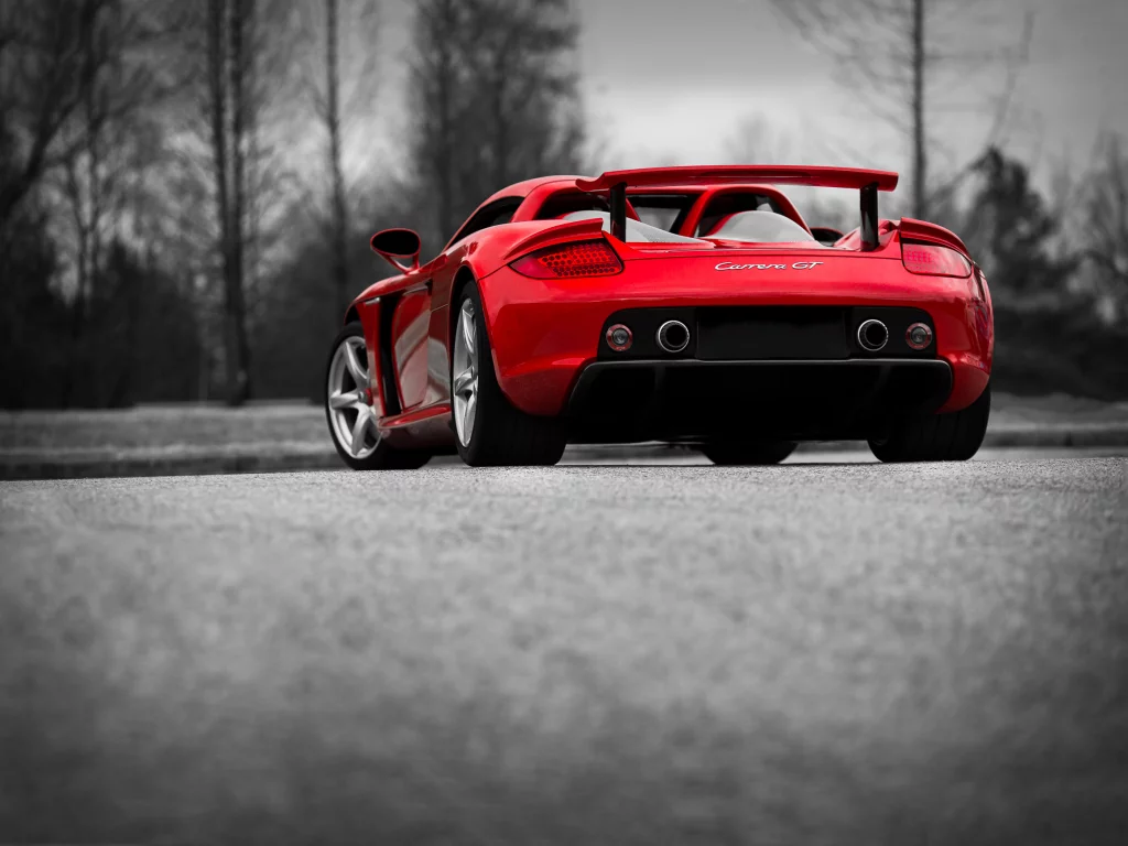 red, carrera, gt, rear, porsche