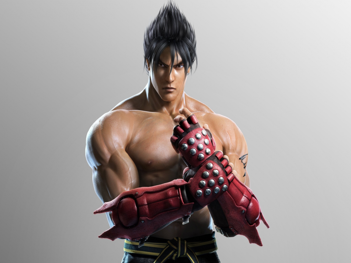 перчатки, боец, мышцы, tekken, взгляд, jin kazama