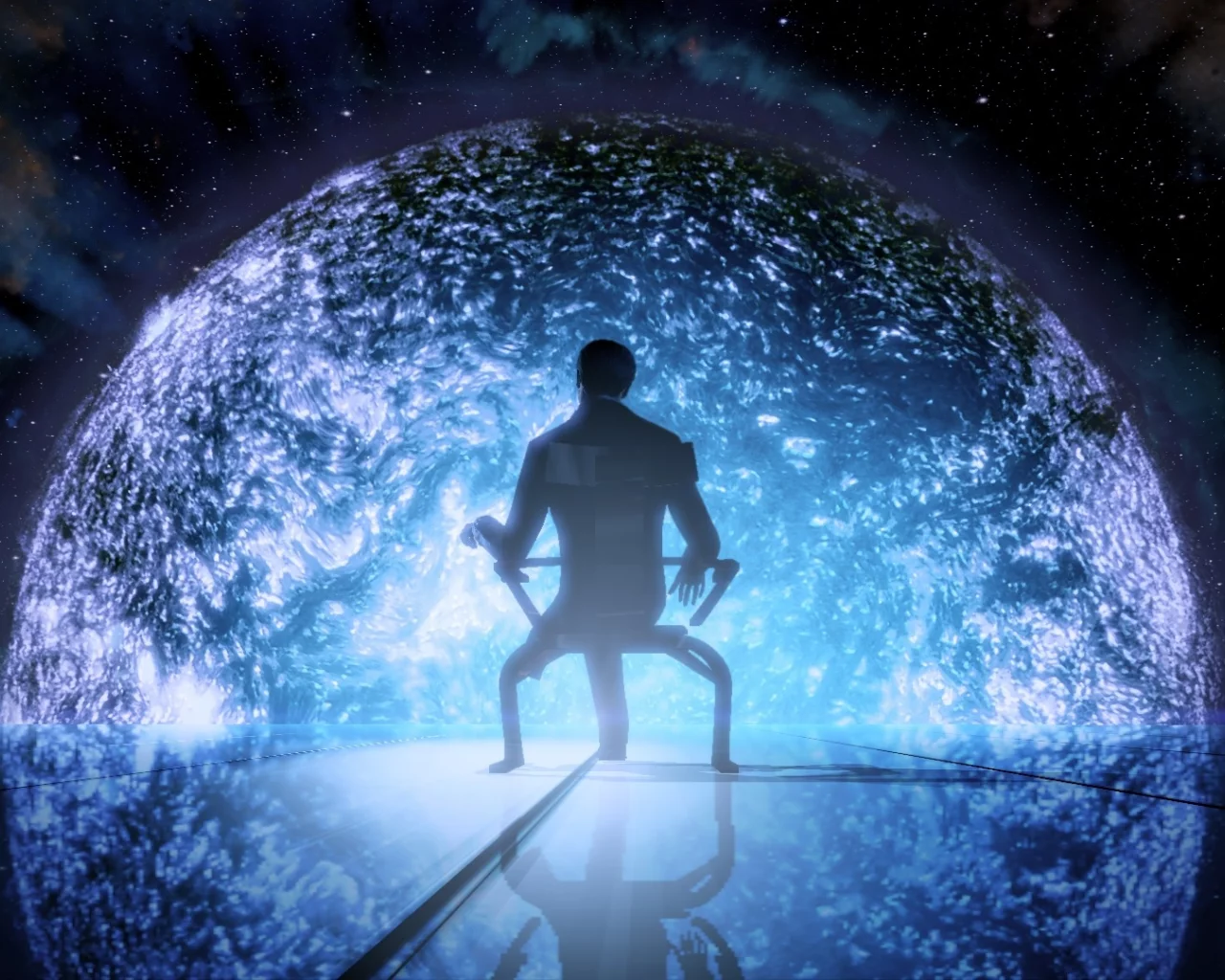 звезда, кресло, человек, mass effect, космос, illusive man