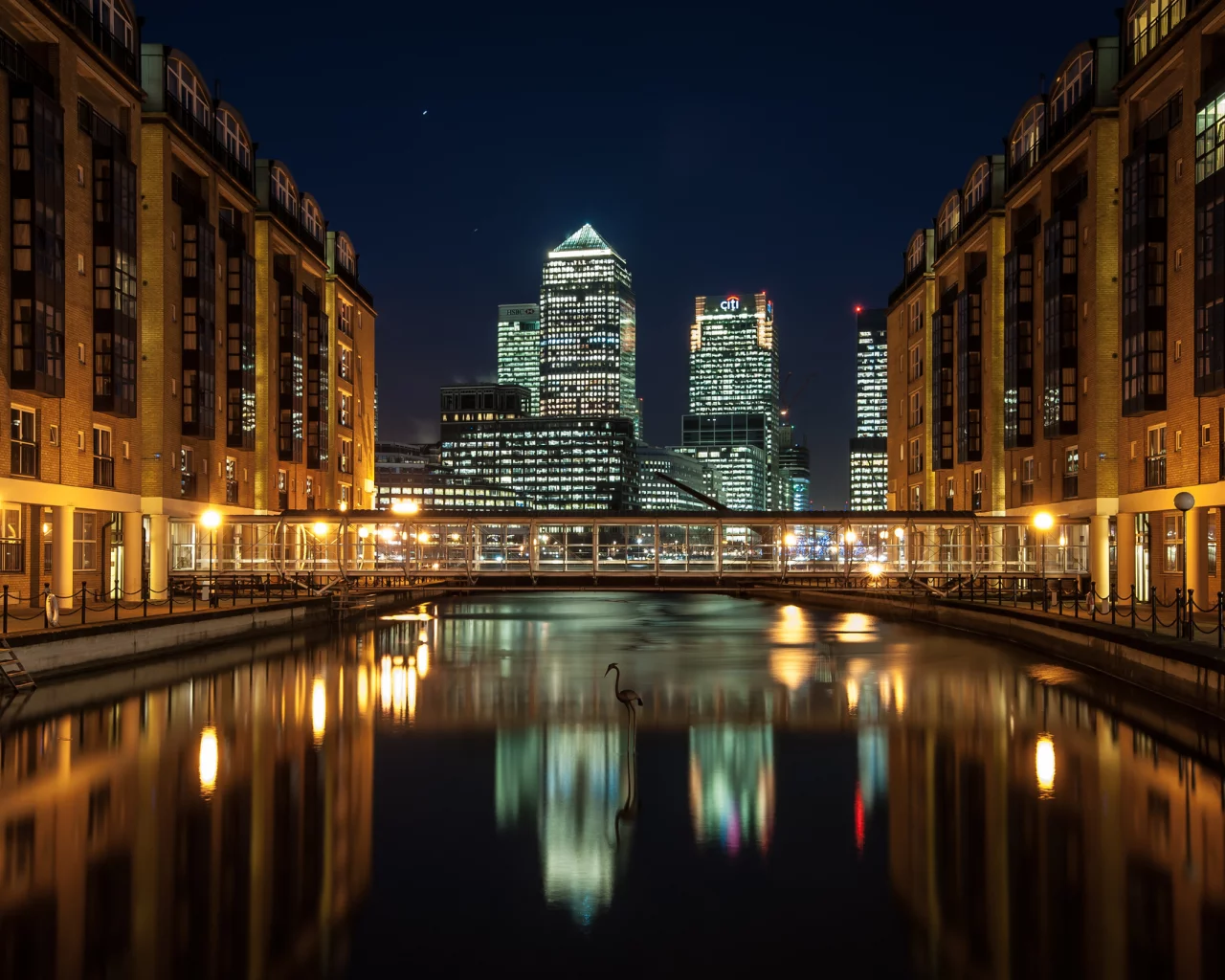 мост, england, город, docklands, река, лондон, ночь, london, англия