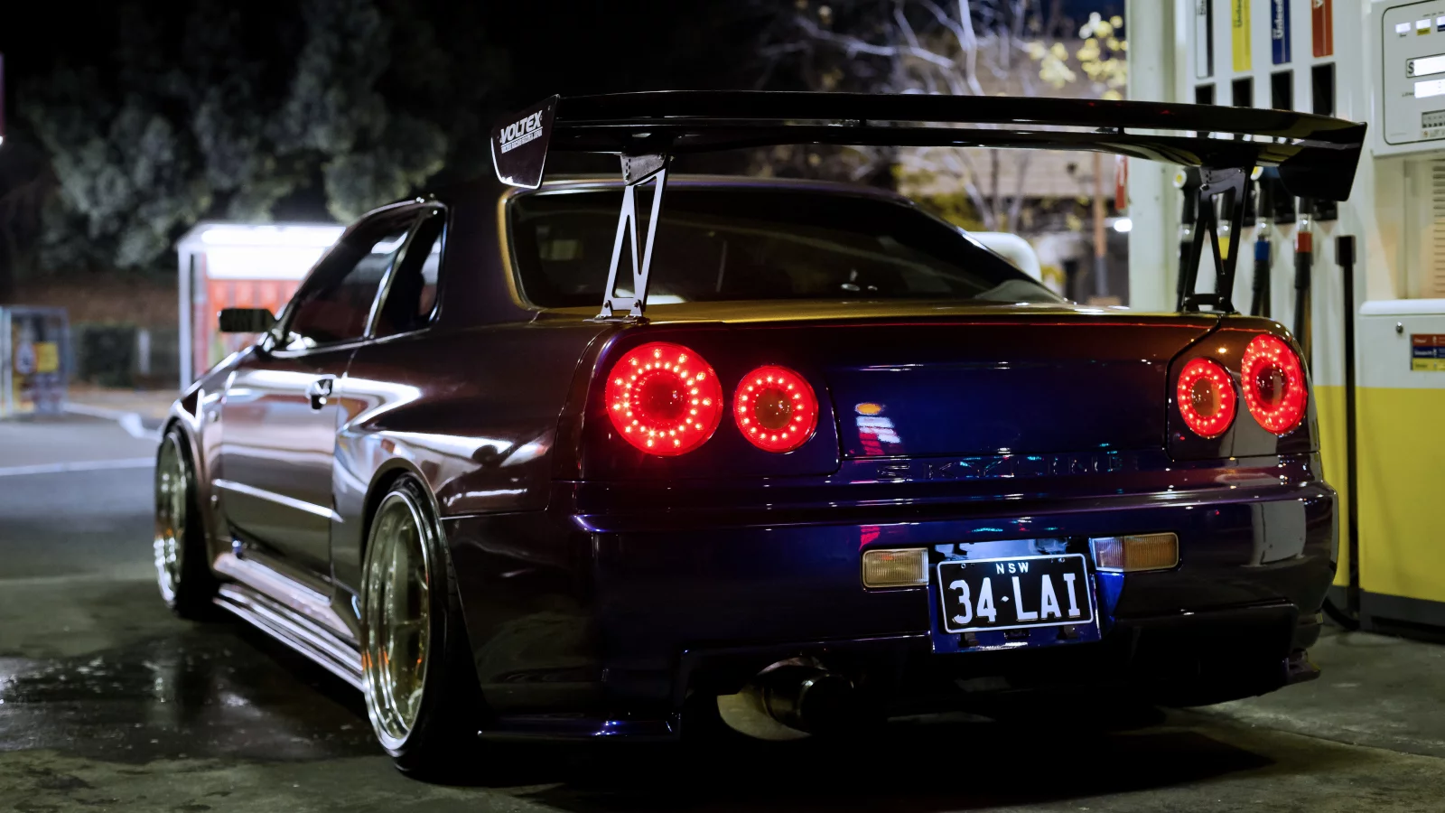 gt-r, r34, скайлайн, nissan skyline, тюнинг, ниссан, ночь