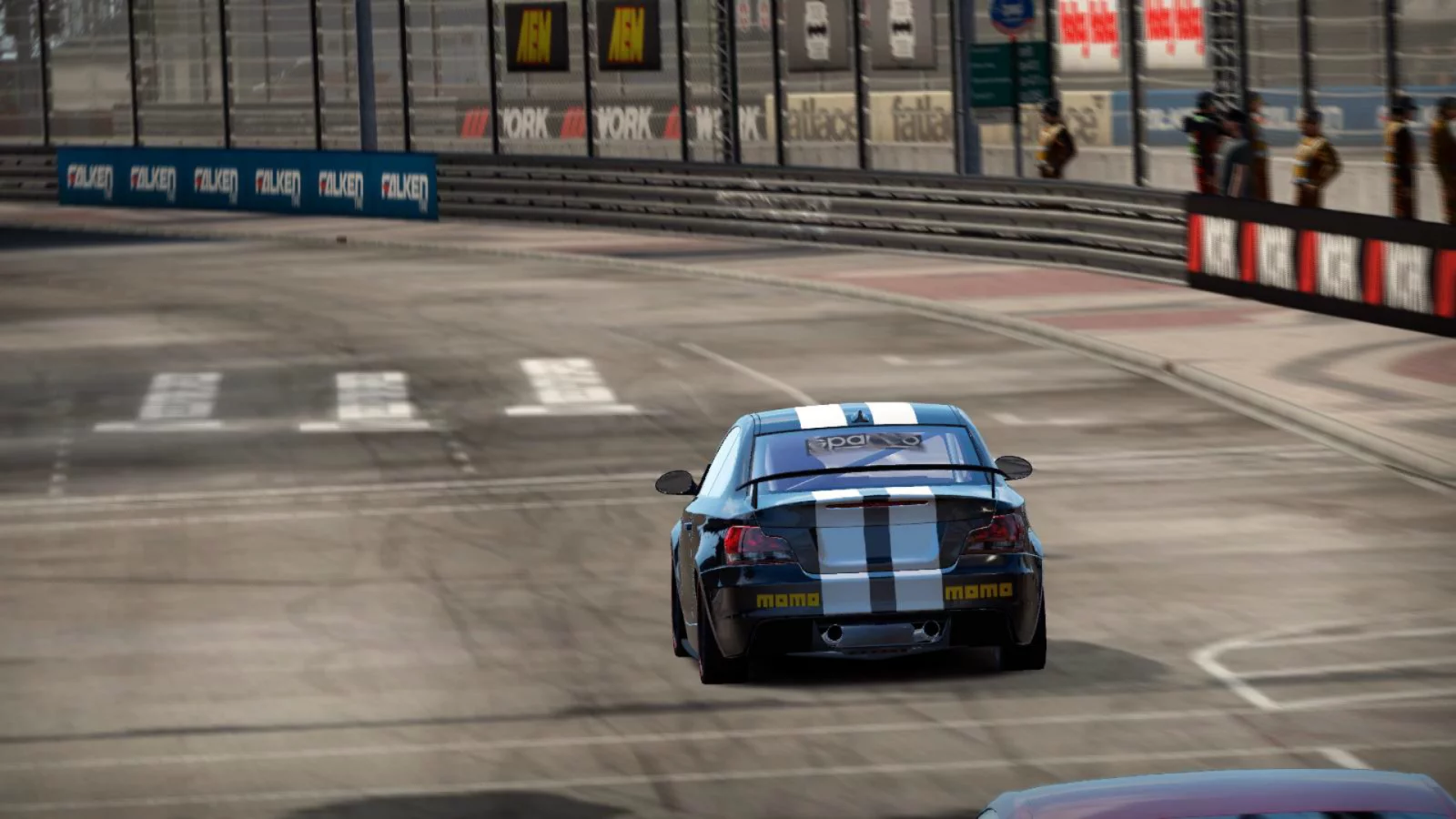 shift 2 unleashed, bmw 135i coupe, чёрный, вид сзади, гонка, скорость
