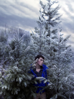 snow, sky, cold, trees, art, self, portrait