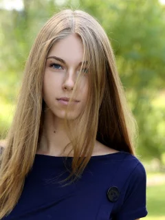 девушка, блондинка, взгляд, милая, симпатичная