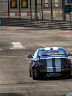shift 2 unleashed, bmw 135i coupe, чёрный, вид сзади, гонка, скорость