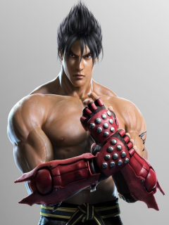 перчатки, боец, мышцы, tekken, взгляд, jin kazama