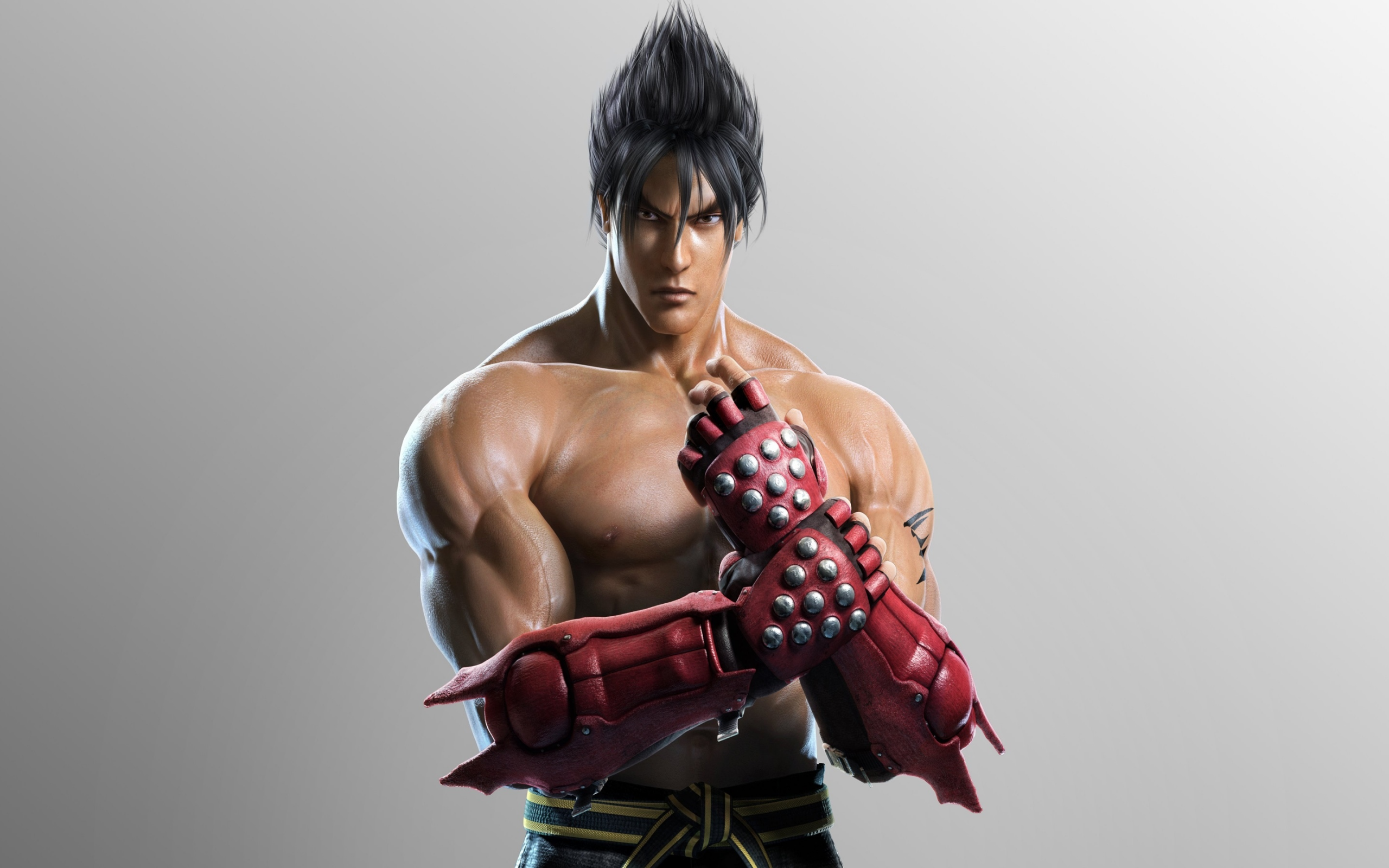 перчатки, боец, мышцы, tekken, взгляд, jin kazama