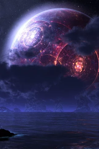 fantasy, planets, landscape, sci fi, flowers