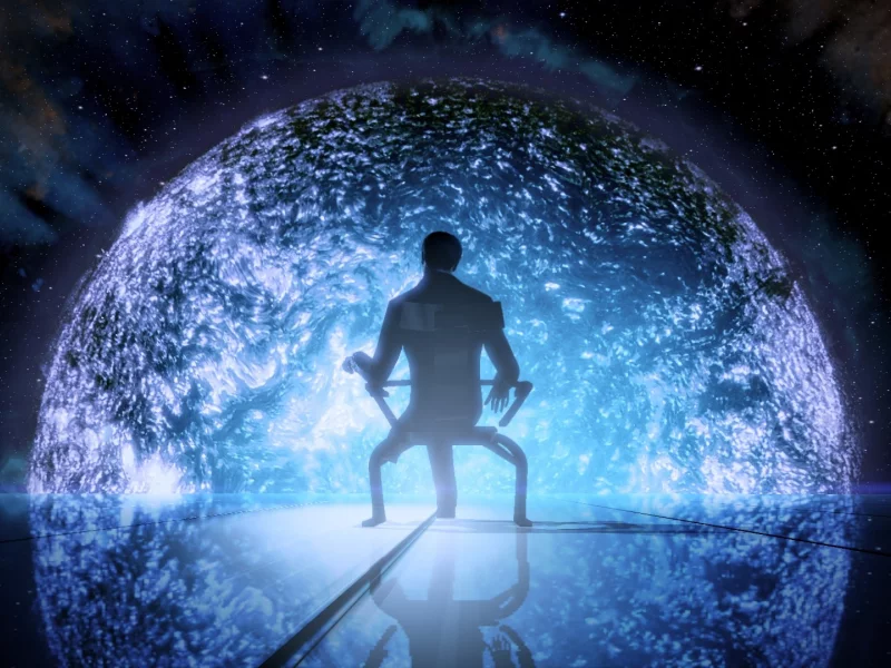 звезда, кресло, человек, mass effect, космос, illusive man