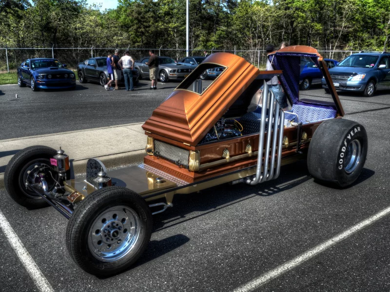 гроб, custom car, стоянка