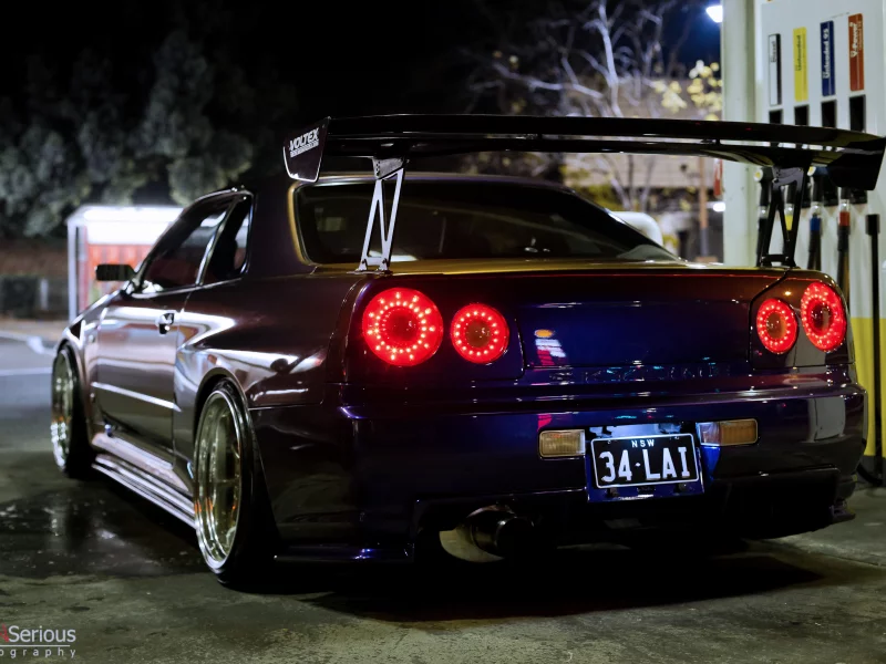 gt-r, r34, скайлайн, nissan skyline, тюнинг, ниссан, ночь