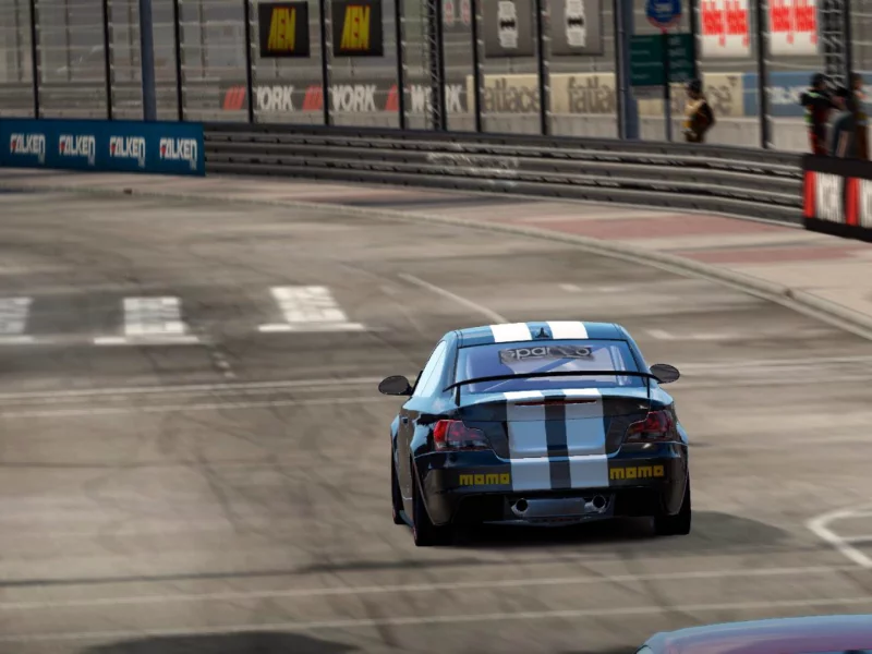 shift 2 unleashed, bmw 135i coupe, чёрный, вид сзади, гонка, скорость