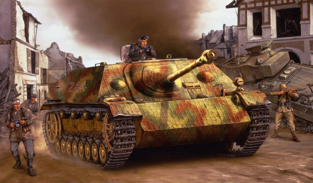 средняя, немецкая, по, jagdpanzer iv, арт, массе, jagdpz iv