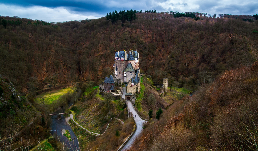замок, eltz castle, лес, германия