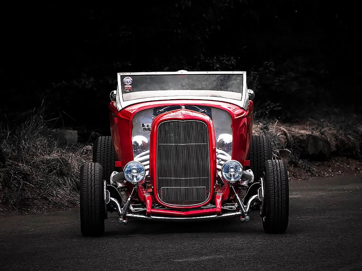 автомобиль, hot, rod, car, muscle, custom, sun, summer, see, indusrial, red, wide