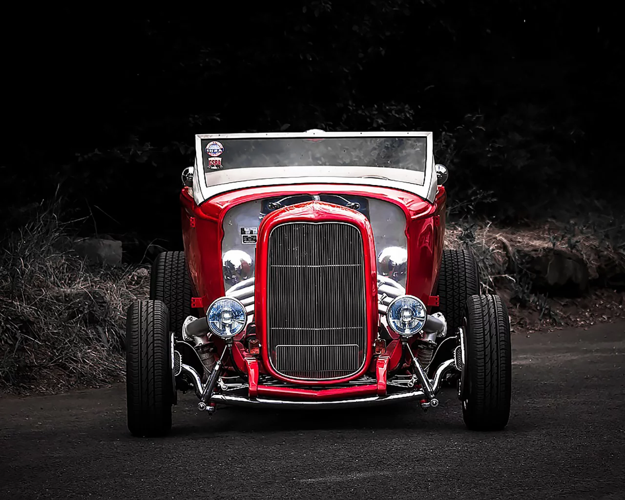 автомобиль, hot, rod, car, muscle, custom, sun, summer, see, indusrial, red, wide