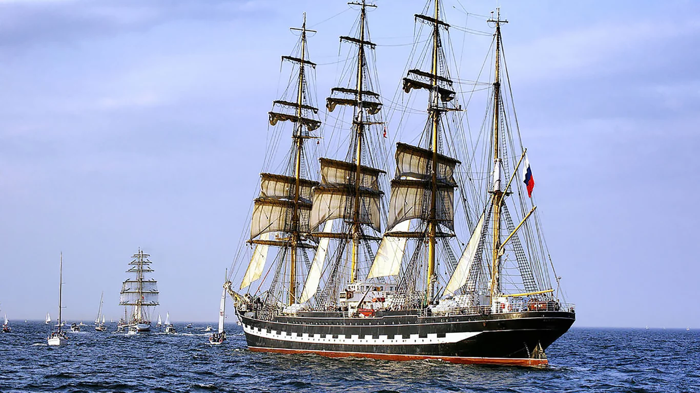 ship, sea, ocean, kruzenshtern, water