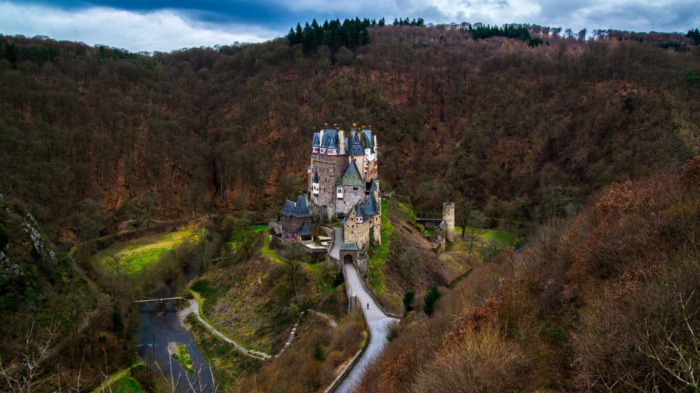 замок, eltz castle, лес, германия
