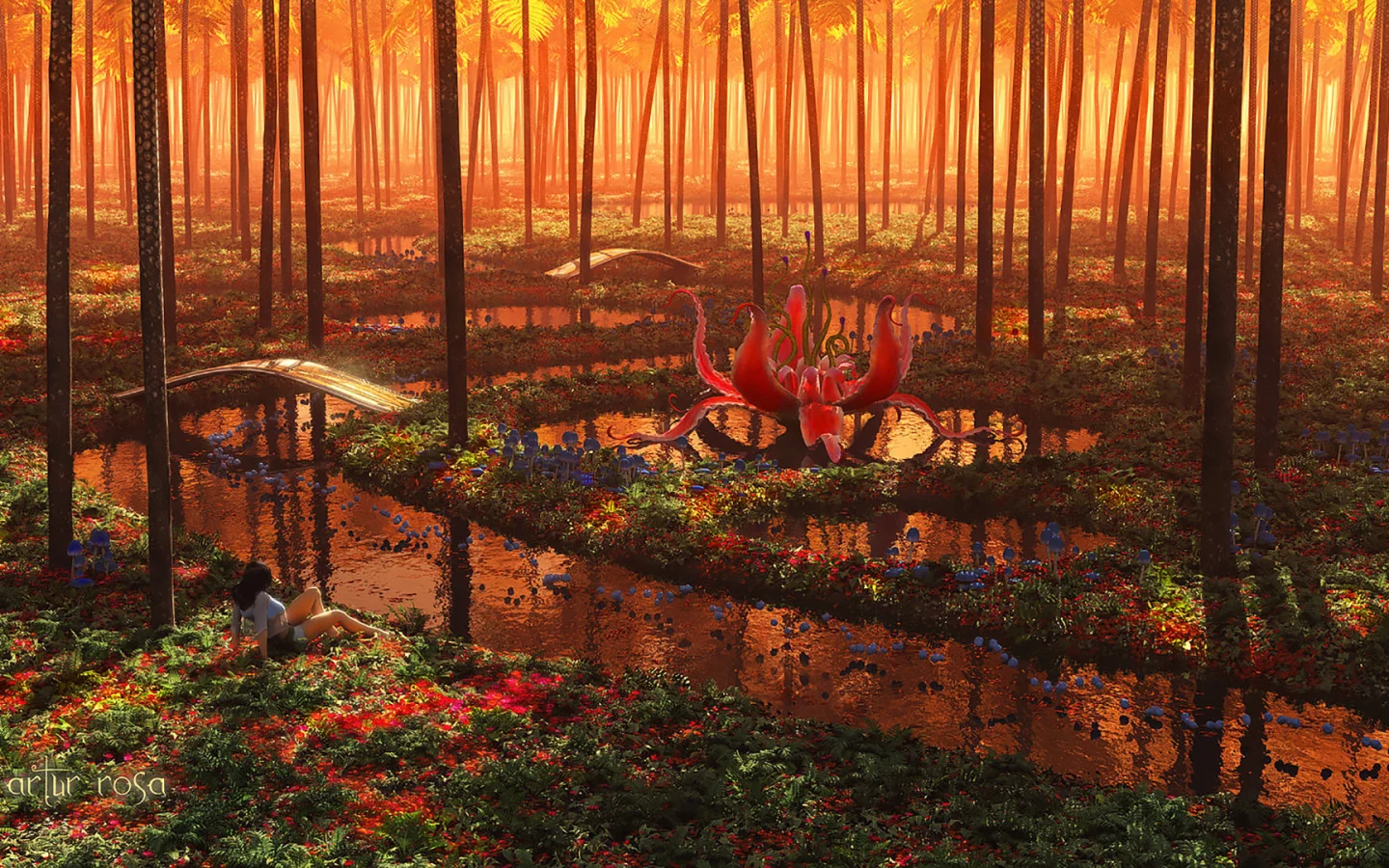 planet, alien, aluren, forest, flower, nice, arthurblue