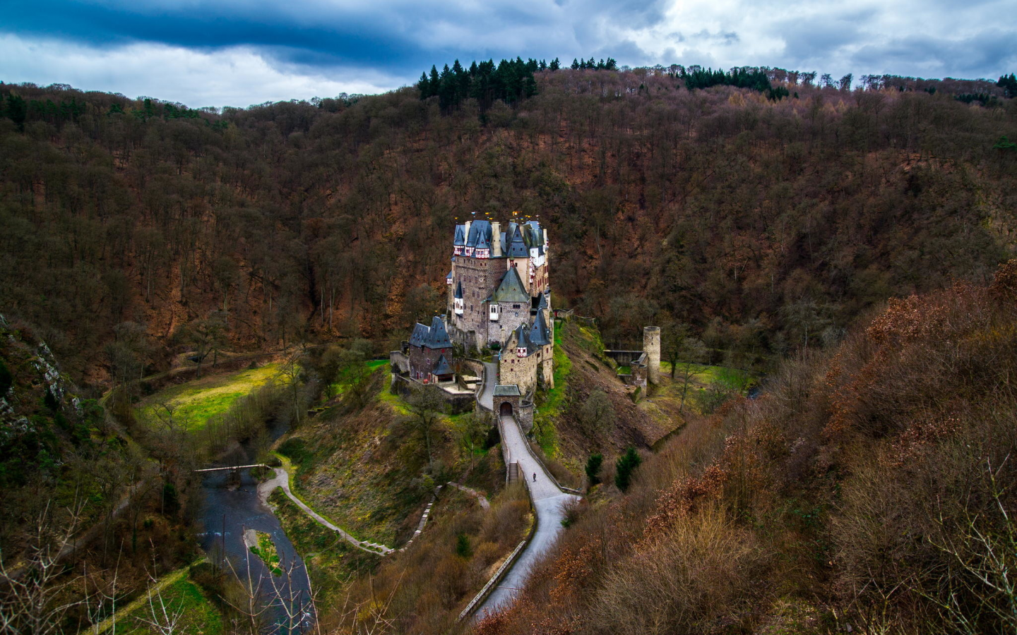 замок, eltz castle, лес, германия