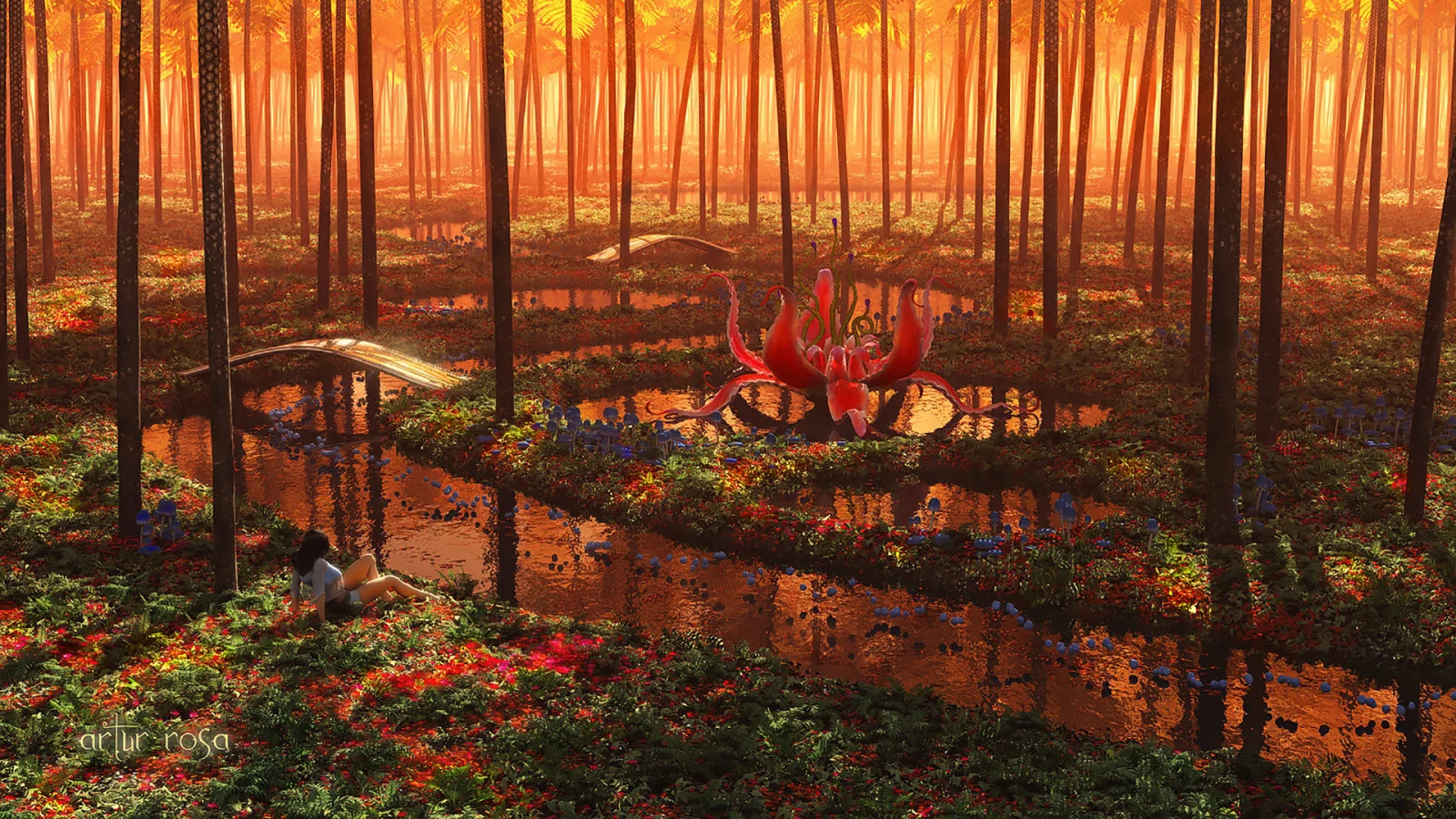 planet, alien, aluren, forest, flower, nice, arthurblue