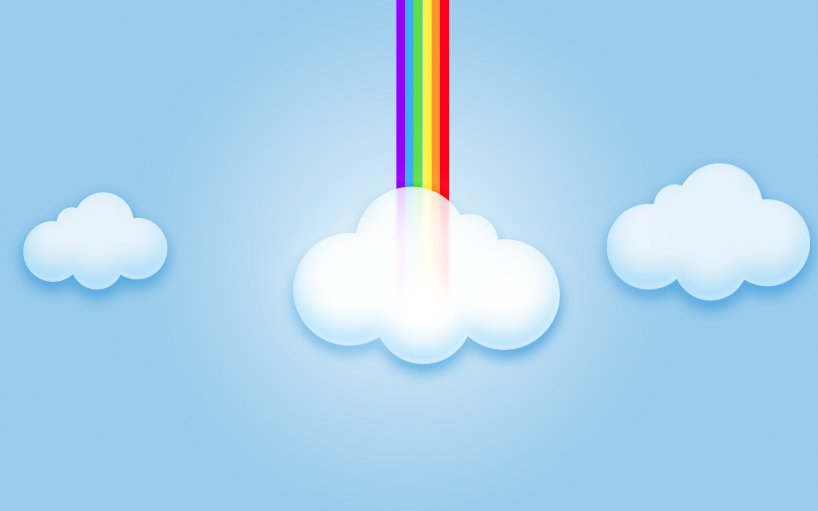 компьютерная графика, облака, небо, радуга