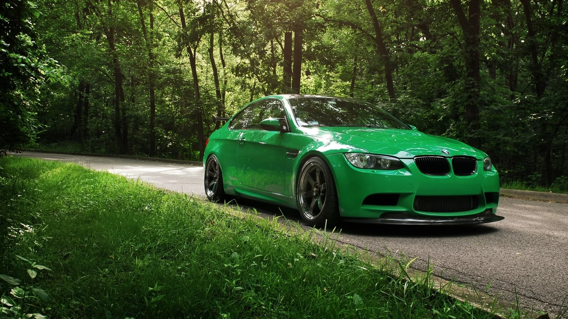 bmw, зеленый, тюнинг