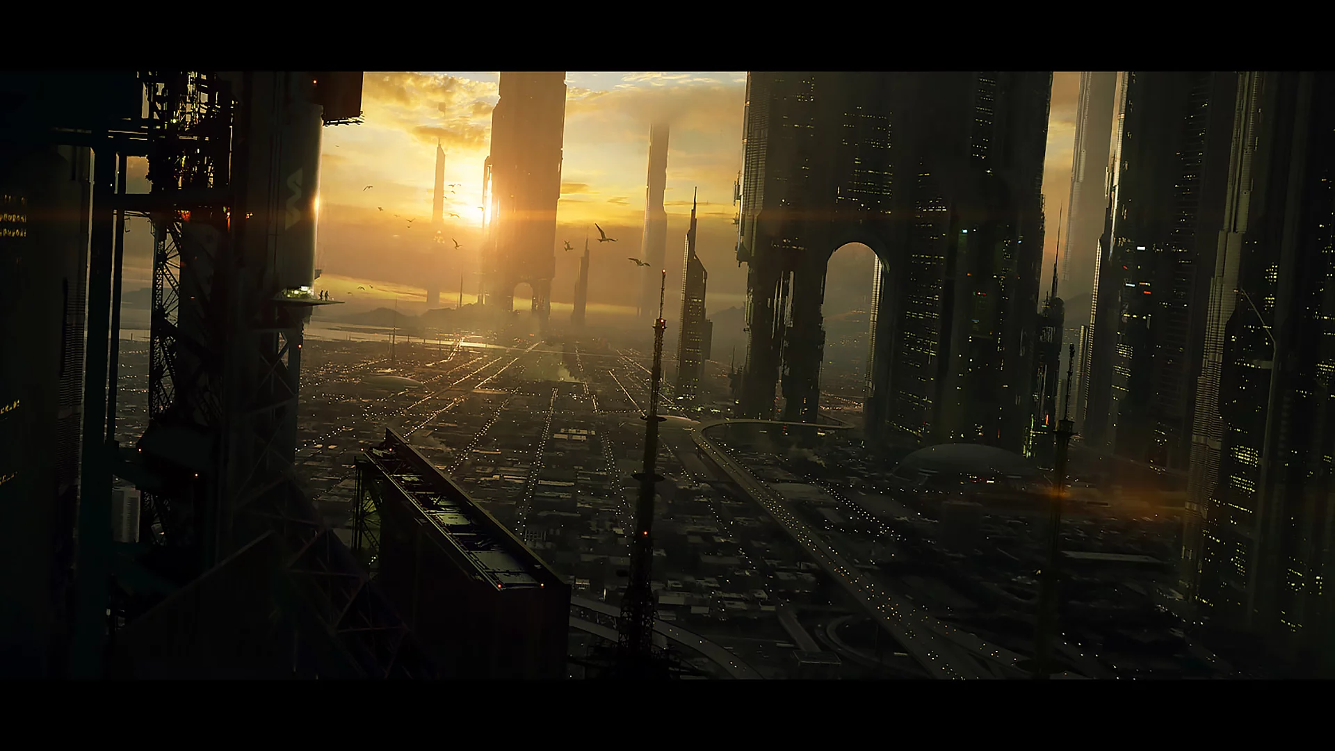 fantastic, future, town, curvy, city, darkness, car, home, фантастика, будущее, город, вечер, andreewallin