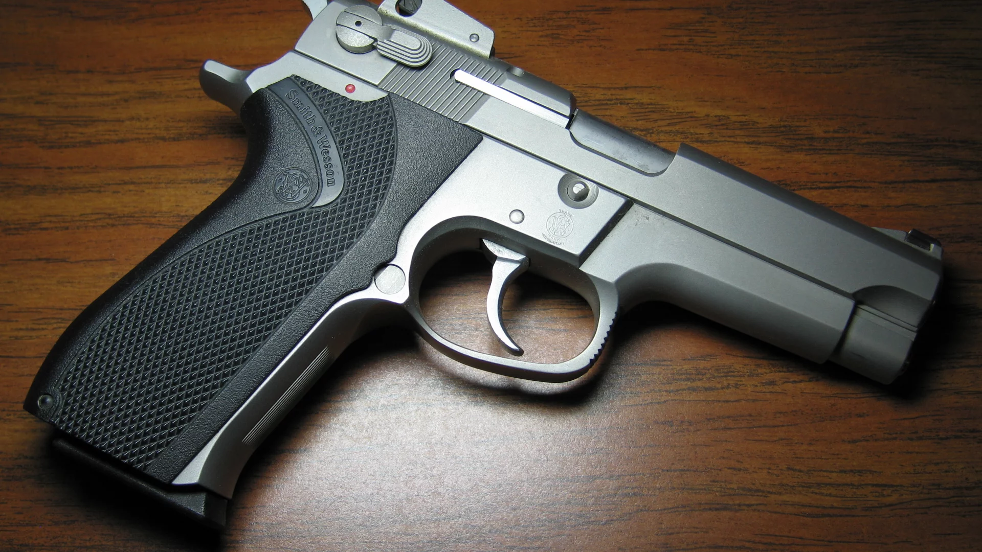 пистолет, хром, смит, вессон, smith, wesson, model, 5906, weapon, gun, pistols, weapons, chrom, dark, white, sun