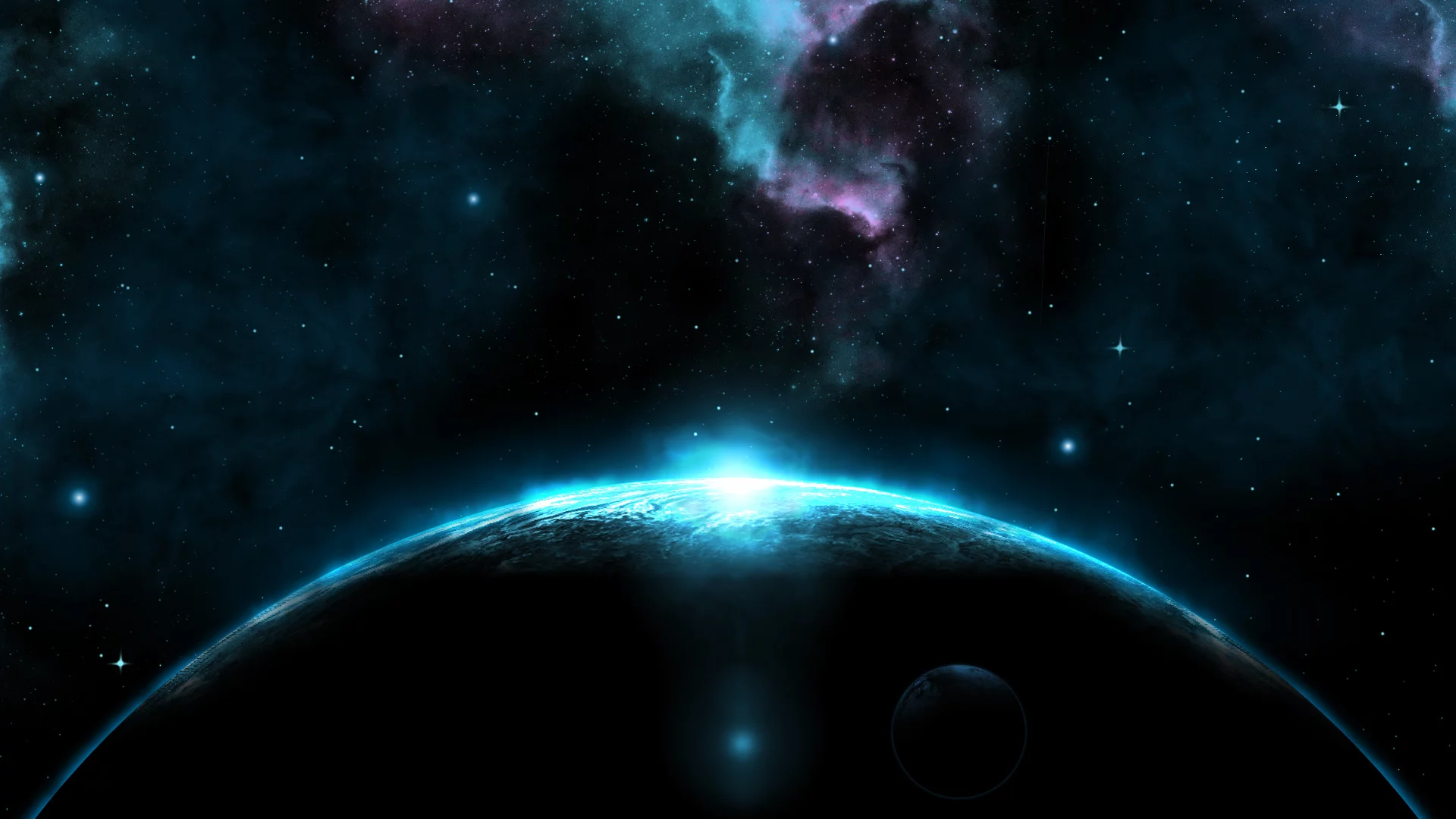 shadows, dark, blue, star, planet, light