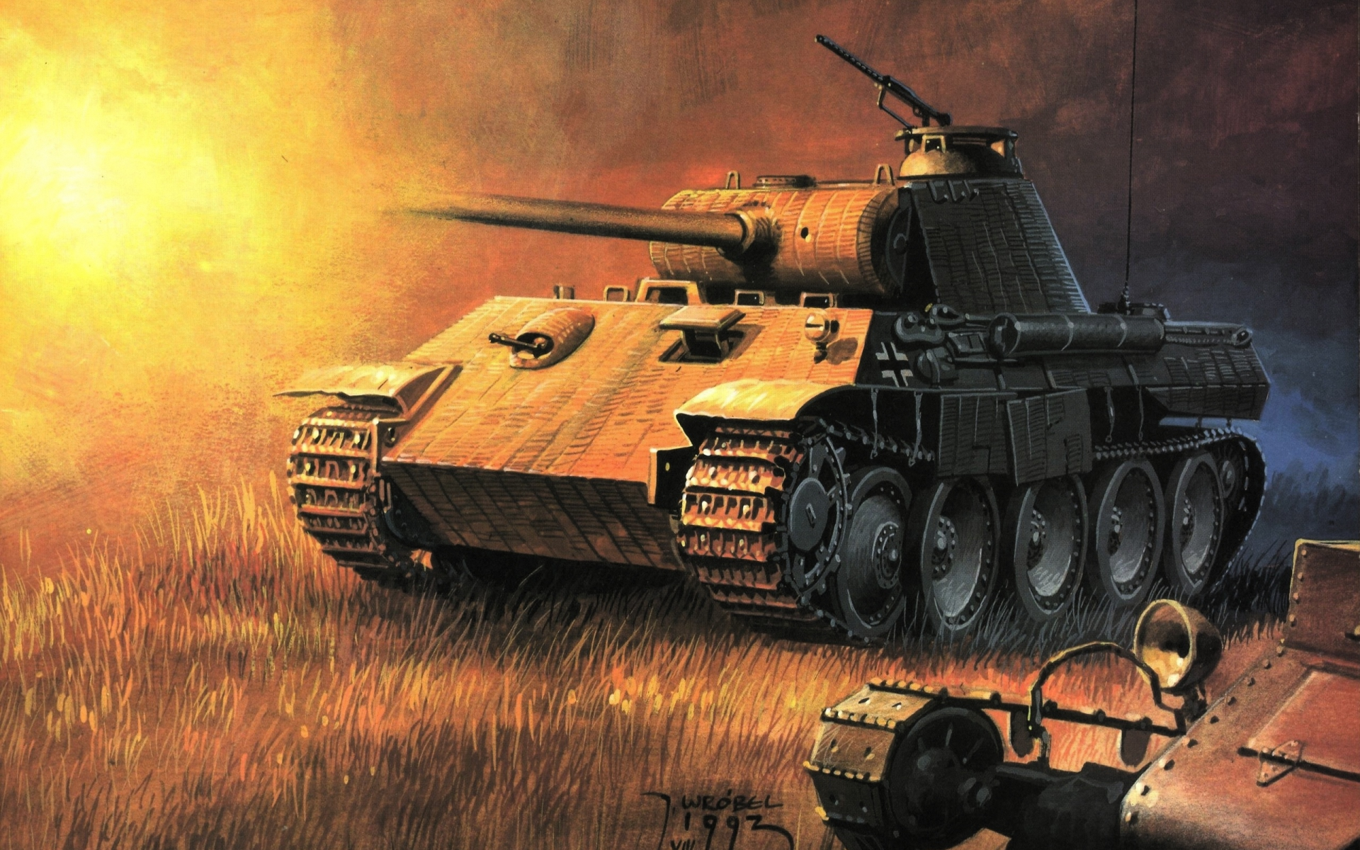 танк, немецкий, арт, пантера, pzkpfw v, средний, panther