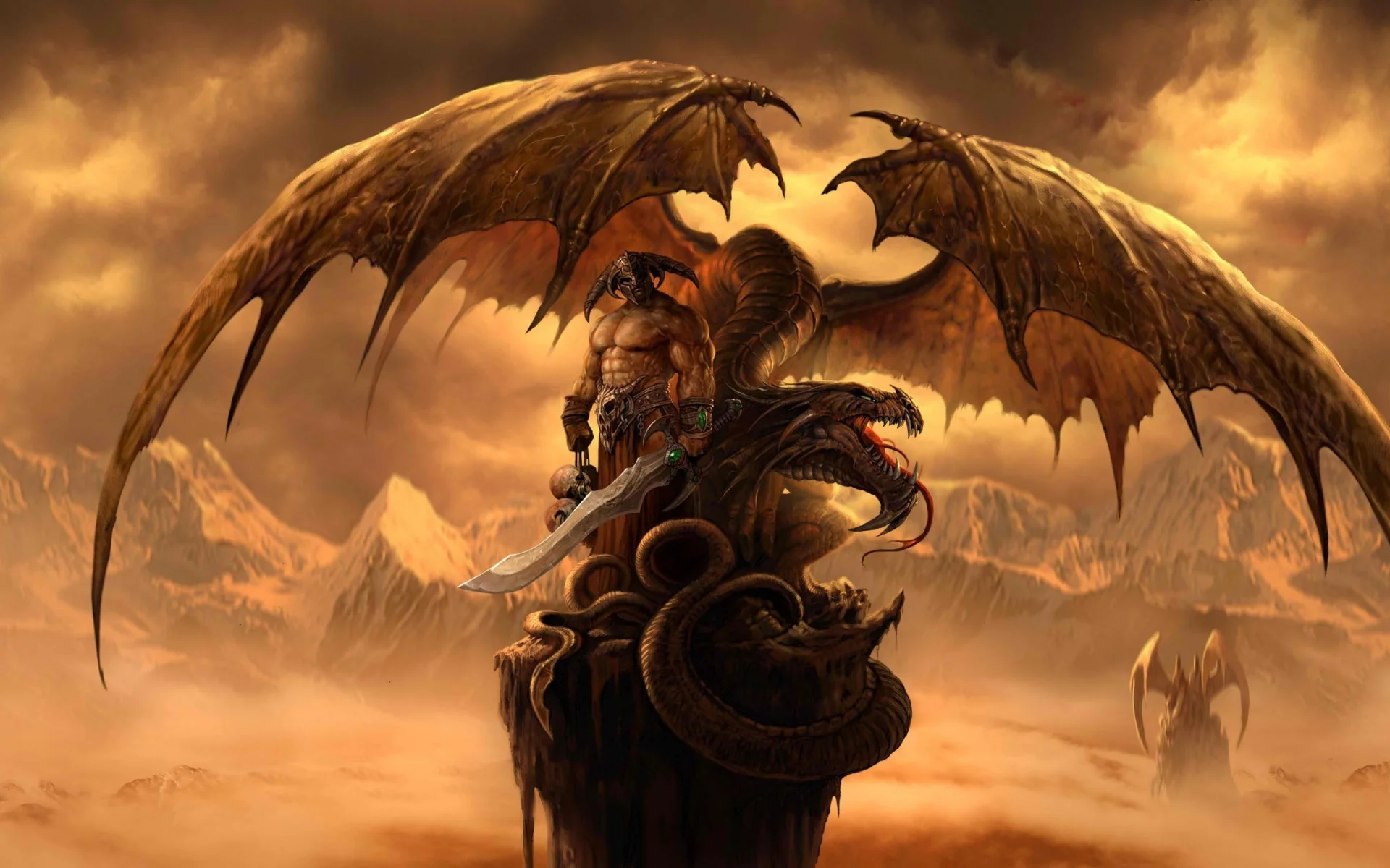 воин, dragon eternity, драконы вечности, дракон, скала, арт