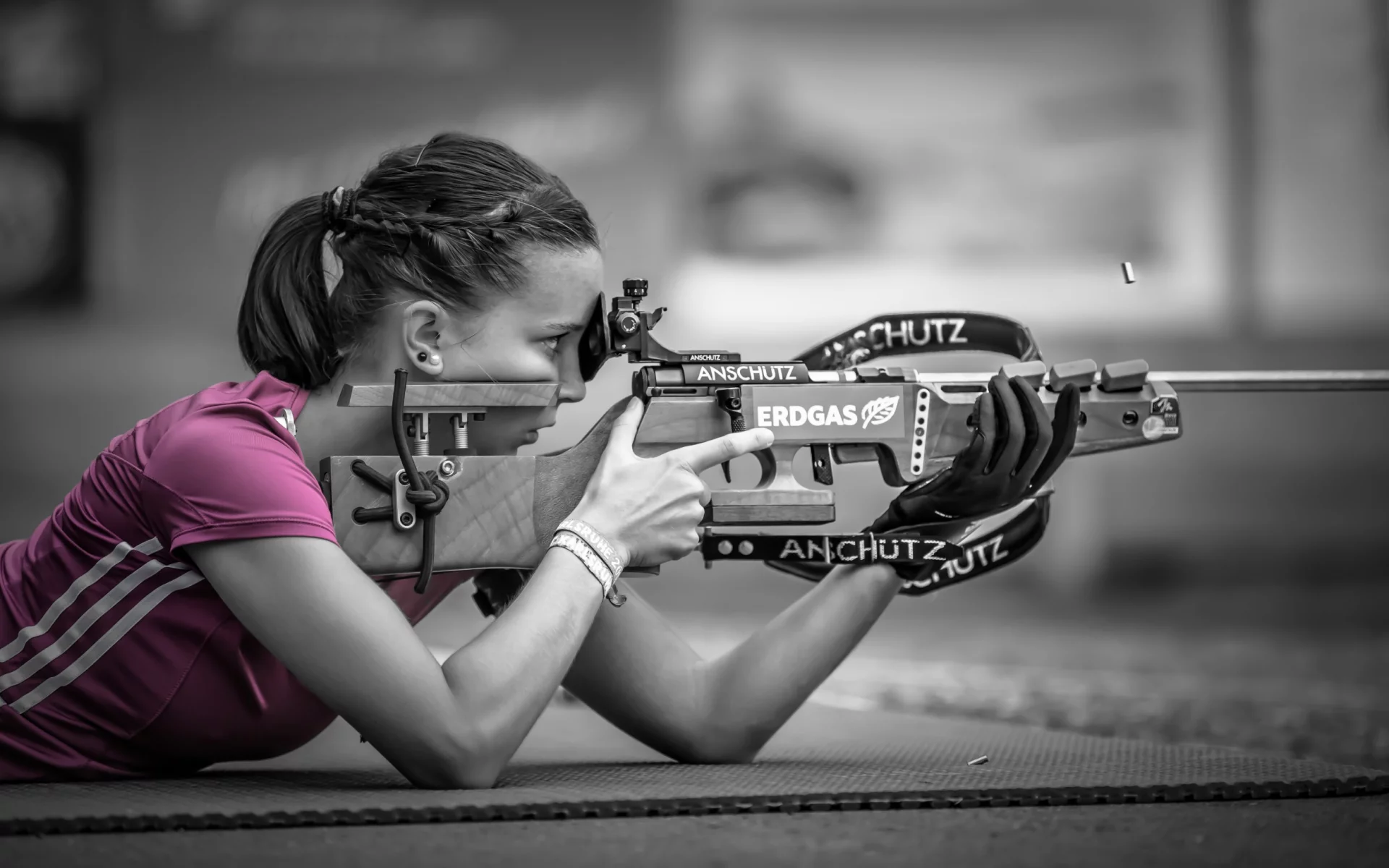 боке, pink sniper, стрельба, девушка